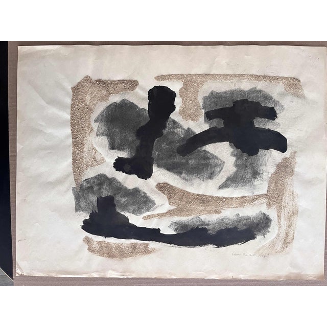 James Spencer Russell "#2" 1958 Pastel, gouache and sand collage on paper Signed in pencil lower right 24x18" James...