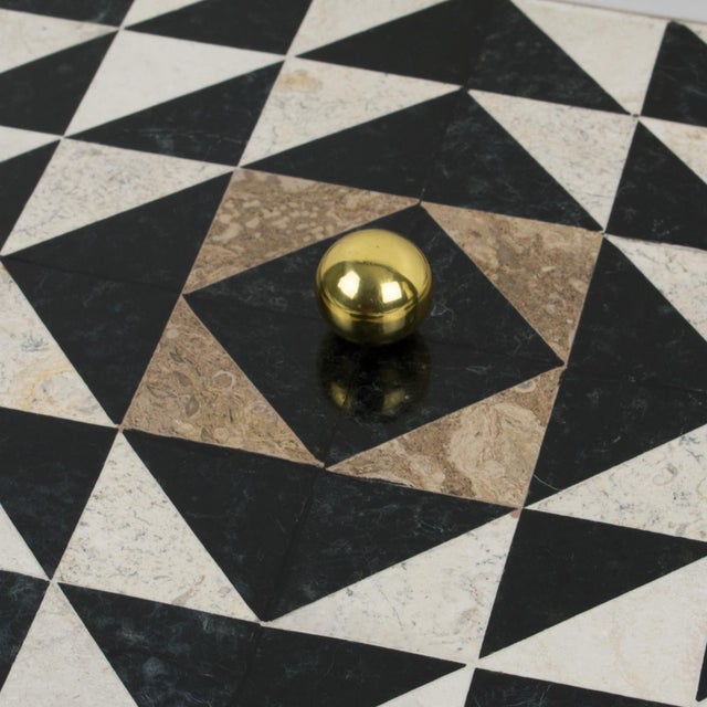 Contemporary Maitland-Smith Oversized Tessellated Marble Stone Box, circa 1980 For Sale - Image 3 of 16