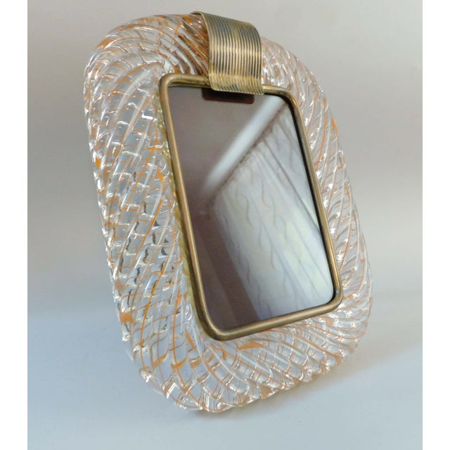 Barovier e Toso 20th Century Orange Filament Murano Photo Frame For Sale - Image 4 of 7