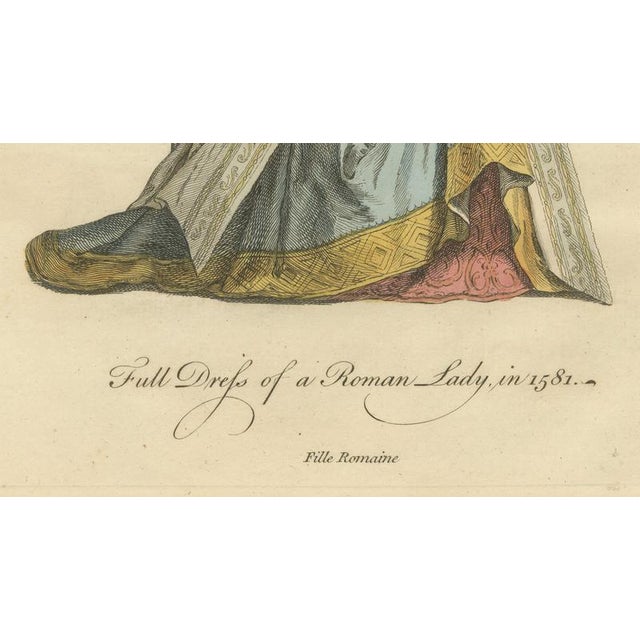 European School, Roman Noblewomen Costume, 1749, Paper Engravings For Sale - Image 6 of 9