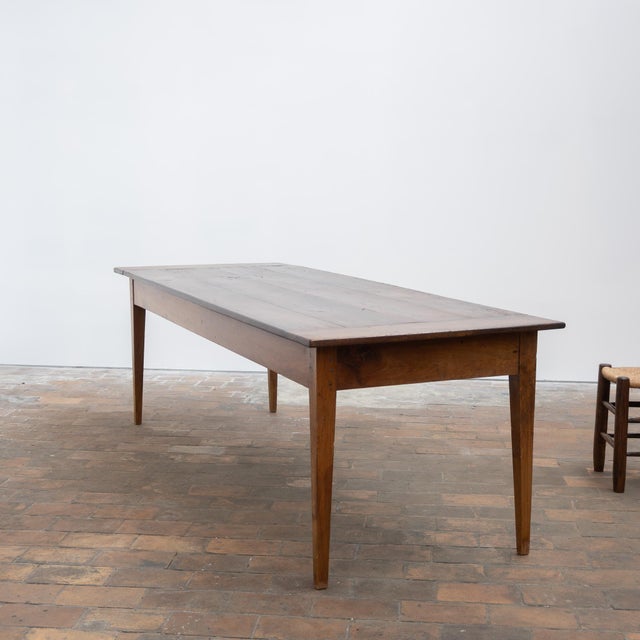 Large Wood Farmhouse Table, 1880 For Sale - Image 4 of 10