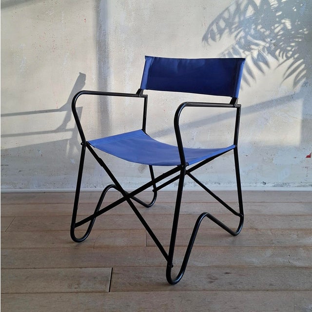 Mid-Century Modern French Folding Chairs, 1950s, Set of 2 For Sale - Image 3 of 13