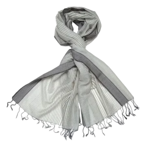 Penelope White/Gray Scarf