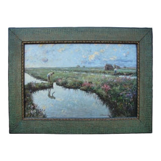 Giuseppe Sigon Oil on Canvas Italian 1904 For Sale