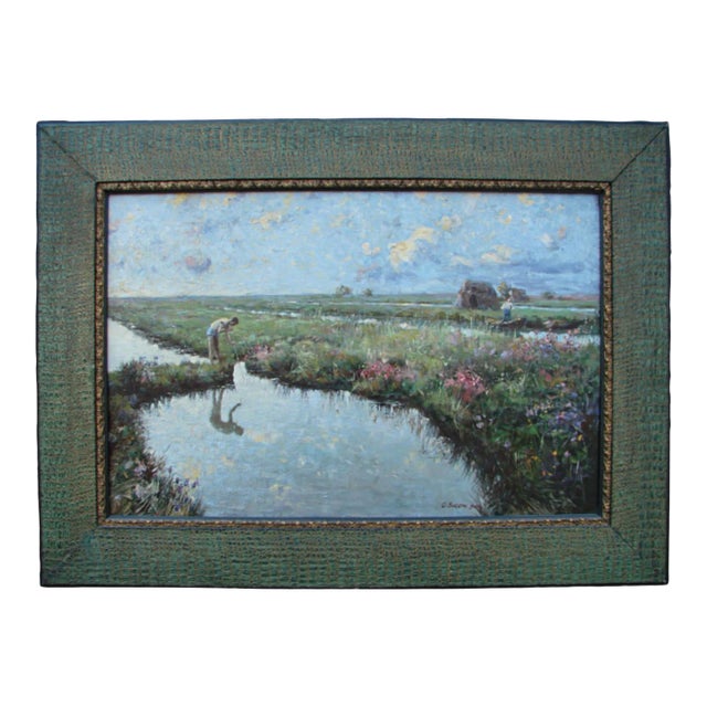 Giuseppe Sigon Oil on Canvas Italian 1904 For Sale