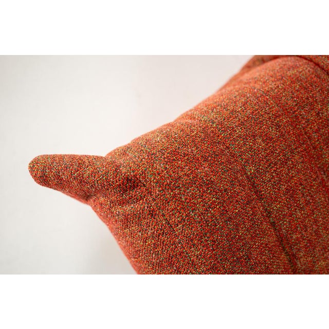 Set of Togo Lounge Chair and Pouf in Crimson Tweed Fabric by Michel Ducaroy for Ligne Roset, 1973 For Sale - Image 14 of 18