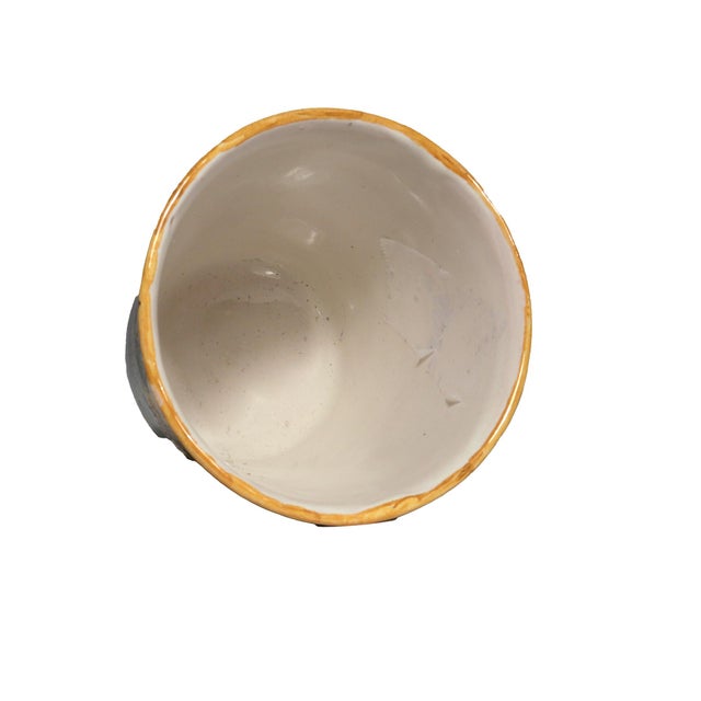 Ceramic Mid 18th Century Italian Majolica Trembleuse Cup & Saucer, Castelli For Sale - Image 7 of 13