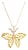 Multi-Tone Gold Butterfly Necklace with Diamond Cuts 16" For Sale
