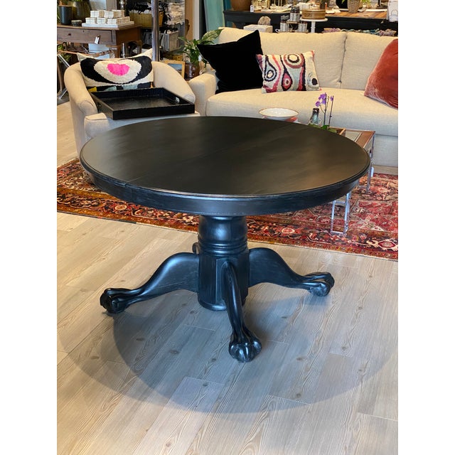 Antique Black Round Oak Claw Foot Dining Table Chairish