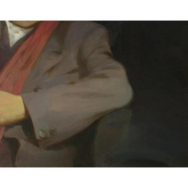 1980s Large Male Portrait Oil Painting Original Ukrainian Artist Polyakov S. 70-90 For Sale - Image 5 of 6