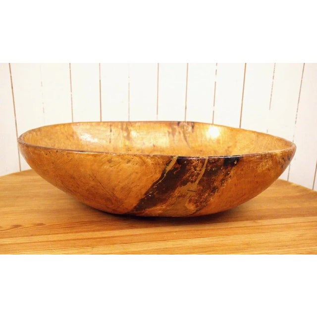 Large Swedish Folklore Birch Wooden Bowl, 1890s For Sale - Image 13 of 13