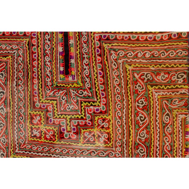 Textile Ornate Framed Hmong Ethnic Textile Panel For Sale - Image 7 of 11