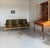 1960s Scalloped Carved Turned Danish Oak Henning Kjærnulf Style Sofa Couch Olive Wool For Sale - Image 5 of 16