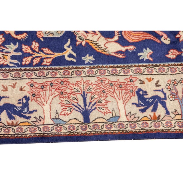 Vintage Hand-Knotted Persian Isfahan Rug 4'5" X 6'7" For Sale - Image 11 of 18