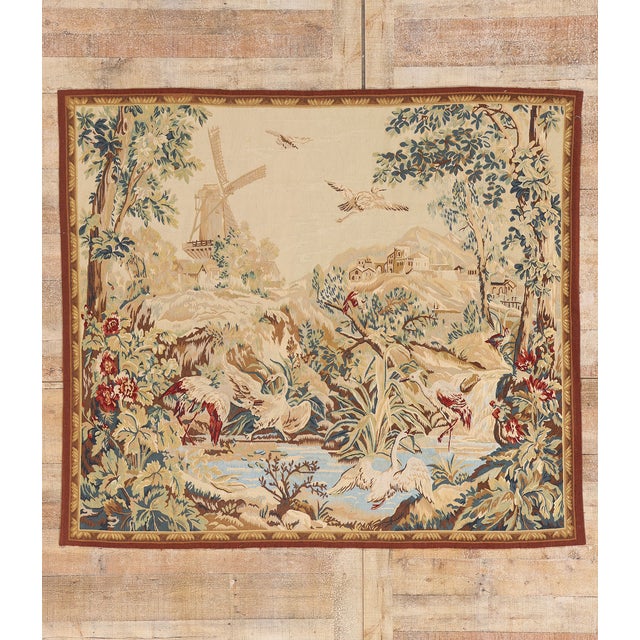 Vintage Chinese Aubusson Tapestry, 06'01 X 05'04 For Sale - Image 10 of 10