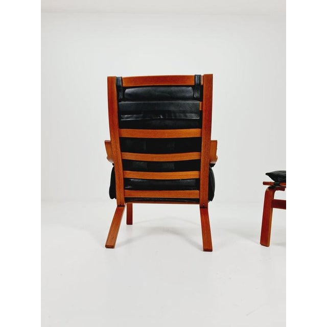 Set of Mid-Century Modern Lounge Chair and Ottoman by Swedese, 1960 For Sale - Image 9 of 18
