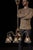 Antique japanned copper ceiling fixture. This piece features an all-japanned copper body that extends downward and...