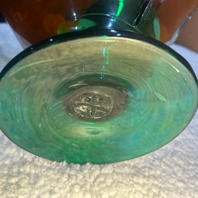 Large 16" Mid 20th Century Murano Style Sommerso Glass Centerpiece Bowl For Sale - Image 11 of 12