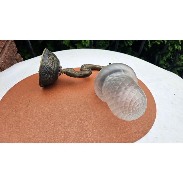 1920s Art Deco Brass Wall Lamp, 1920s For Sale - Image 5 of 10