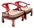 Vintage Candy Apple Lacquer Horseshoe Chairs After James Mont - A Pair For Sale