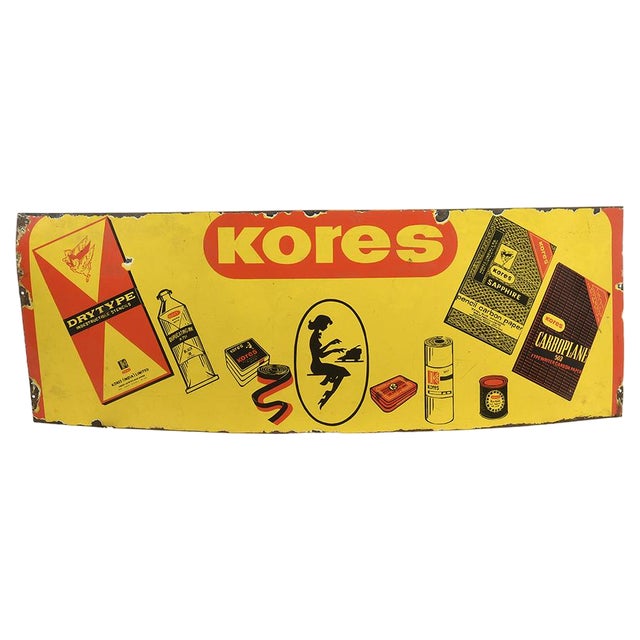 Kores Enamelled Advertising Plate For Sale