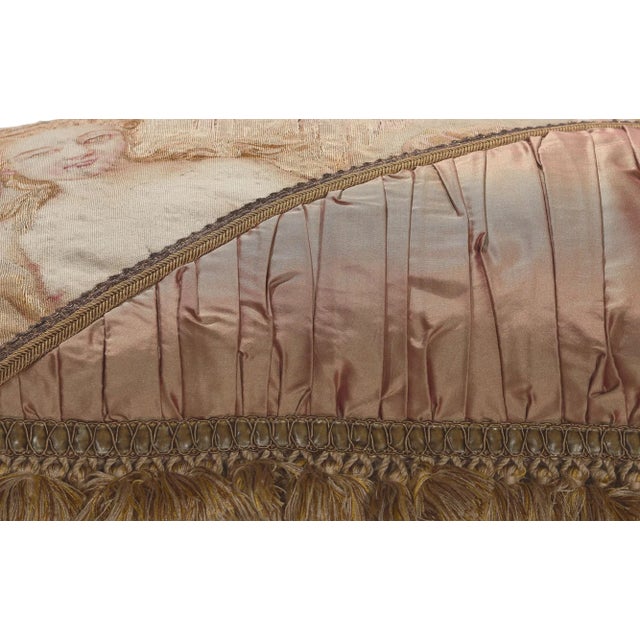 Rose Antique French Aubusson Pillow For Sale - Image 8 of 12