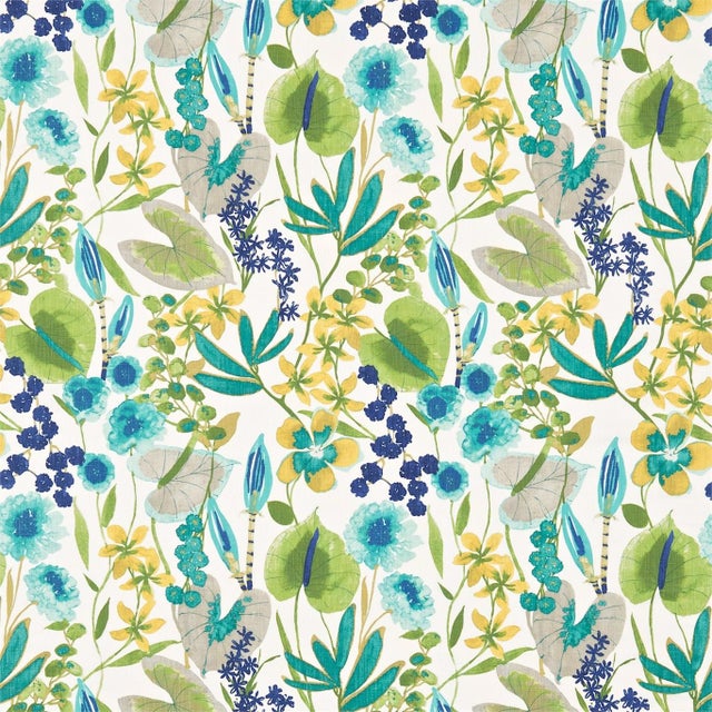Harlequin Nalina Fabric in Zest/Lagoon/Gooseberry - a Sample For Sale