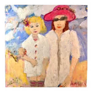 "By the Sea, By the Sea, You & Me" Original Abstract Figurative Painting by Sandy Welch