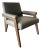 Jeanneret Inspired Green Leather Accent Chair For Sale