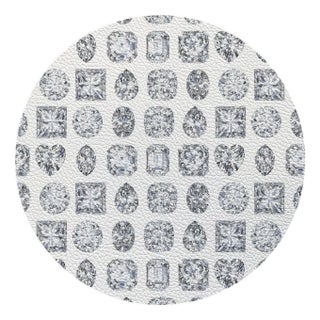 Bougie Diamonds Ice Vegan Leather Round Pebble Placemat, Set of 4 For Sale