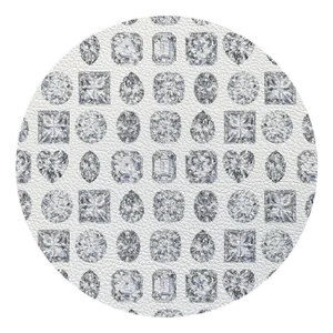 Bougie Diamonds Ice Vegan Leather Round Pebble Placemat, Set of 4