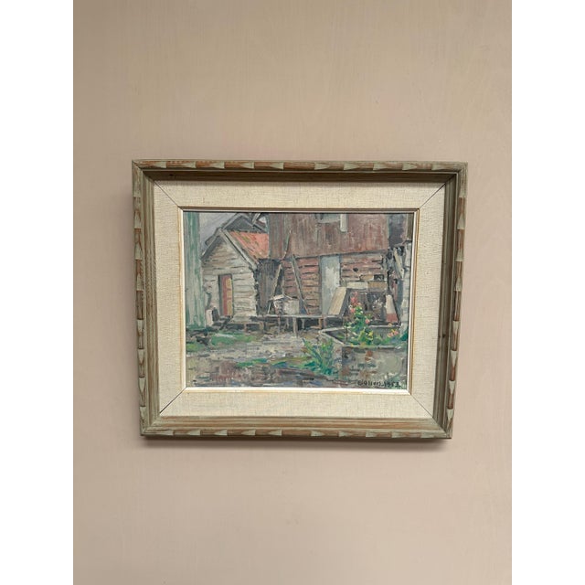 Mid-Century Modern Edvin Ollers, Gårdsmotiv, 1950s, Oil on Canvas, Framed For Sale - Image 3 of 18