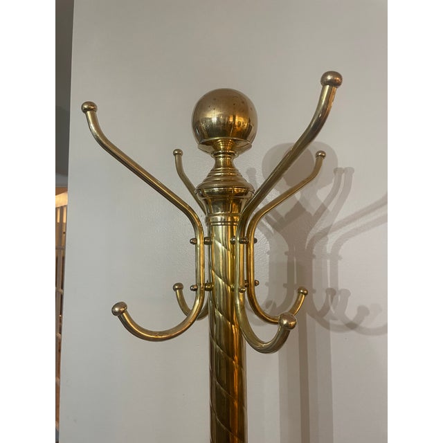 Vintage Solid Brass Standing Coat Rack Chairish