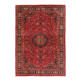 Hand Knotted Vintage Persian Mashad Rug 11'2'' X 15'7'' For Sale
