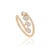 VR Jewels Certified 14k Solid Yellow Gold Baguette & Round Diamond Pave Bypass Ring Size 7 For Sale - Image 4 of 17