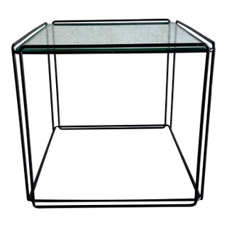 Vintage French Modern Iron & Glass “Isocele” Side Table Attributed to Max Sauze For Sale