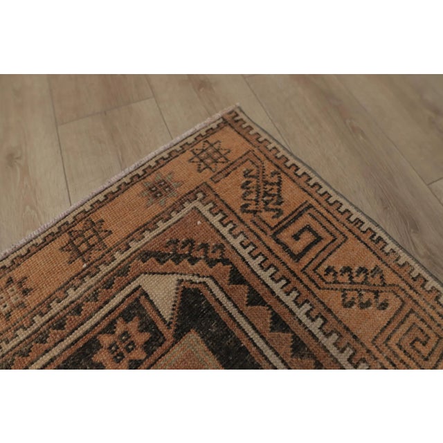 1960s Southwestern Style Geometric Desing Beige Turkish Runner Rug For Sale - Image 4 of 11