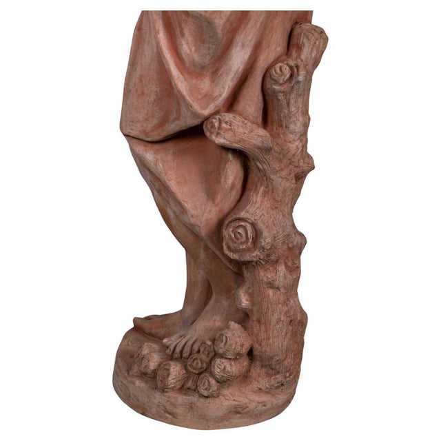 Magnificent Statues " The 4 Seasons " Terracotta Impruneta late 20th Century Height (Cm) 140 Base Dimensions (Cm) Ø43...