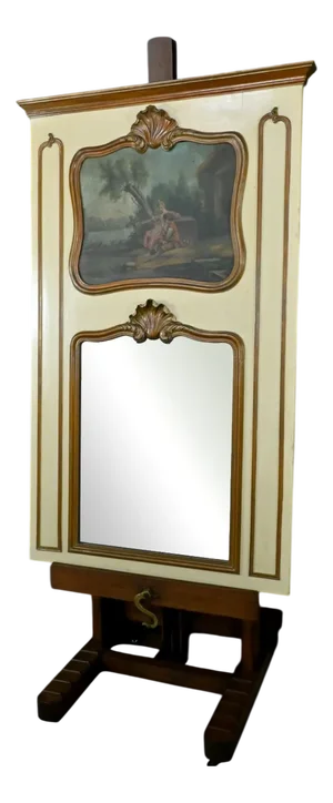 Late 19th Century Louis XV Painted Wooden Trumeau Mirror