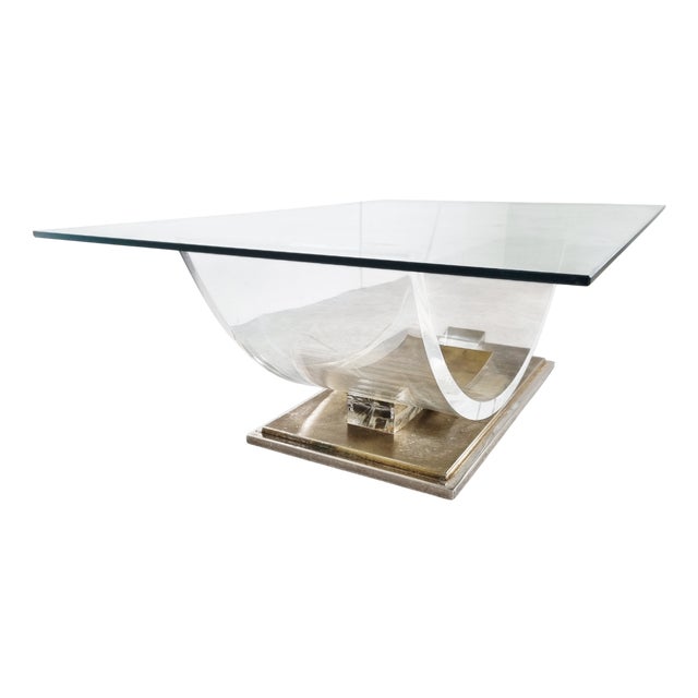 Brass Arch Coffee Table, 1970s For Sale