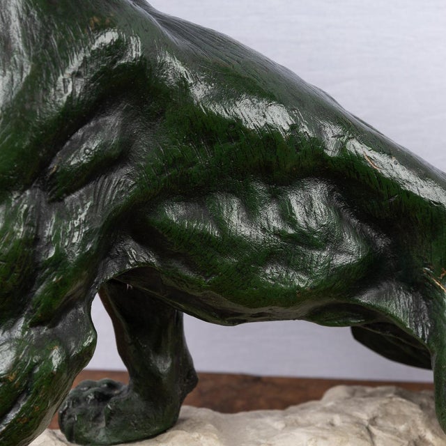 Eugene Cartier, French Art Deco Jaguar, 20th Century, Bronze on Stone Base For Sale - Image 15 of 18