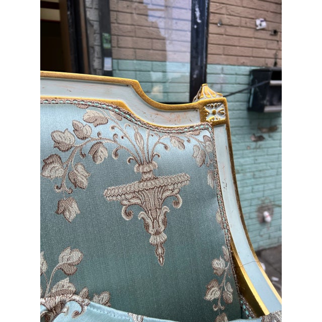 Sky Blue Louis XVI Canapé Sofa Settee For Sale - Image 8 of 10