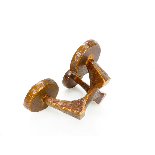 1960s Vintage Brutalist Bronze Candlestick, 1960s For Sale - Image 5 of 6