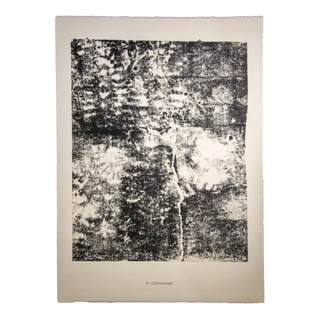 Cheminement is an original B/W lithograph from the album Theatre du sol by the French founder of Art Brut, Jean Dubuffet...