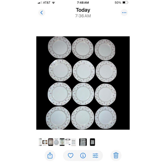 Limoges, France Antique 1908 Jean Pouyat Limoges Jean 8.5” Salad Plates - Set of 12 For Sale - Image 4 of 5