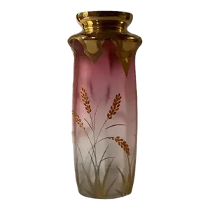 1920s Moser Hand-Painted Enamel Glass Vase
