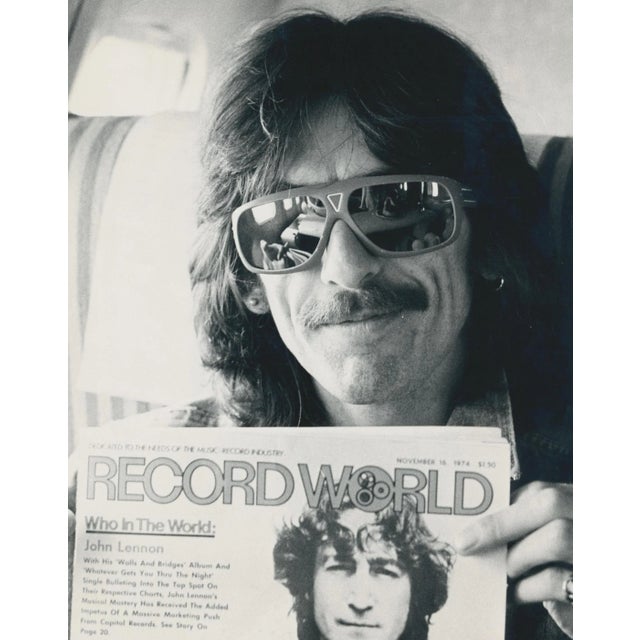 Henry Grossman, George Harrison and Record World, Black and White Photograph, 1970s For Sale - Image 4 of 4
