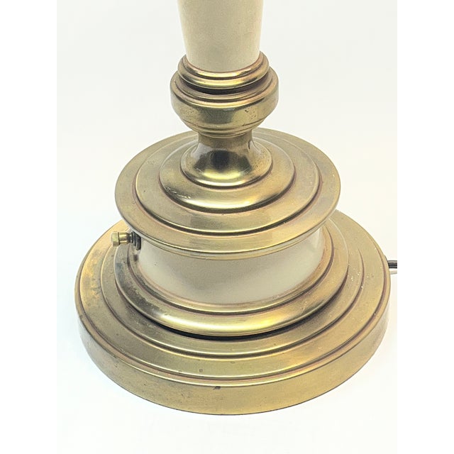 Vintage Stiffel Hollywood Regency Brass & Ivory Enamel Pineapple Table Lamp No For Sale - Image 13 of 13