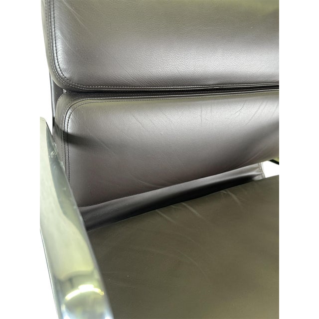 Herman Miller Dark Brown Leather Soft Pad Management Chair by Eames For Sale In New York - Image 6 of 6