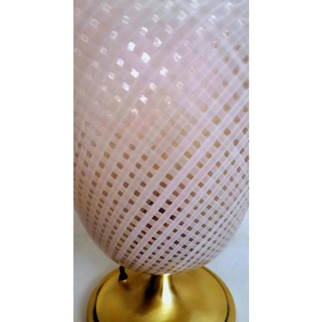 Mid-Century Modern Dino Martens for Aureliano Toso 'Attributed' Lamp Murano "Reticello" Filigree For Sale - Image 3 of 13